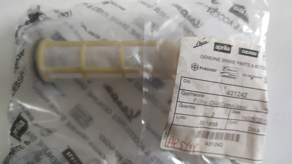 filtro olio vari modelli scooter 50 piaggio - aprilia - gilera