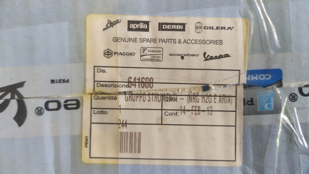 gruppo strumenti piaggio nrg h2o e aria ´07 - ´17