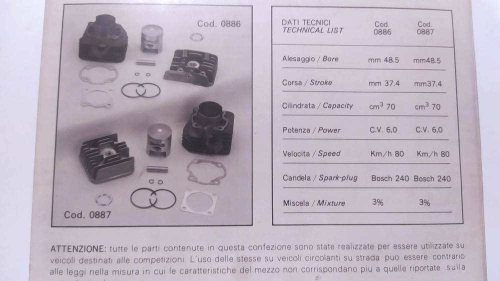 cilindro completo pinasco peugeot st / honda vision