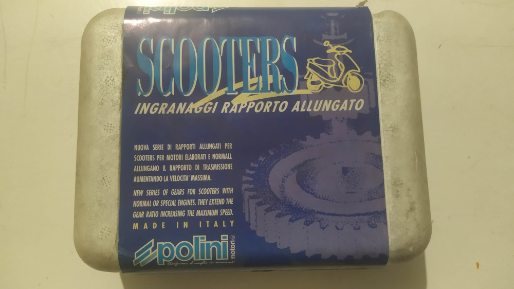 ingranaggi secondario polini rapporto allungato z 14 - 48 / d. 17,67 piaggio free - typhoon - nrg 