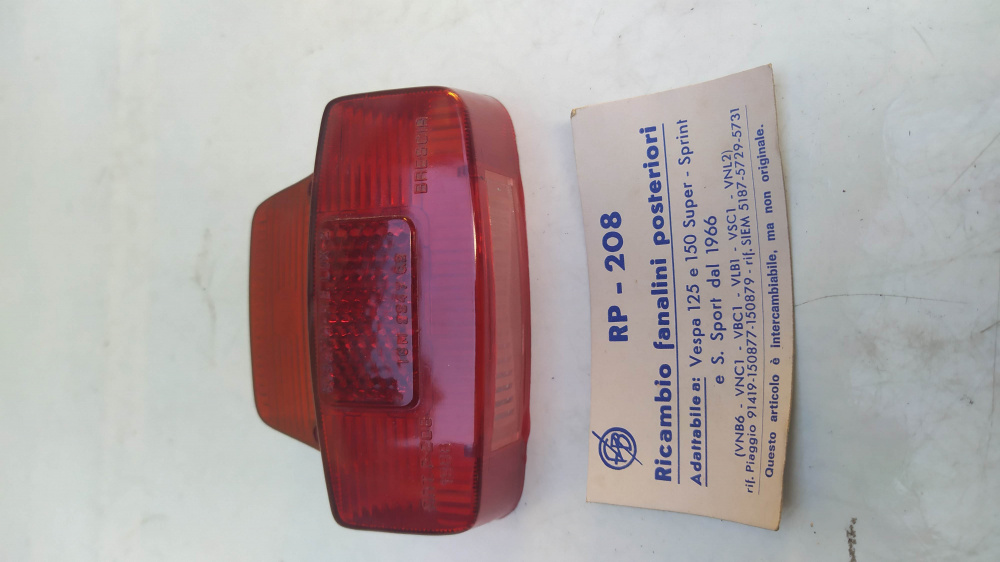 lente fanale posteriore bosatta piaggio vespa vnb6 - vbc1 - vlb1 - vsc1 - vnl2