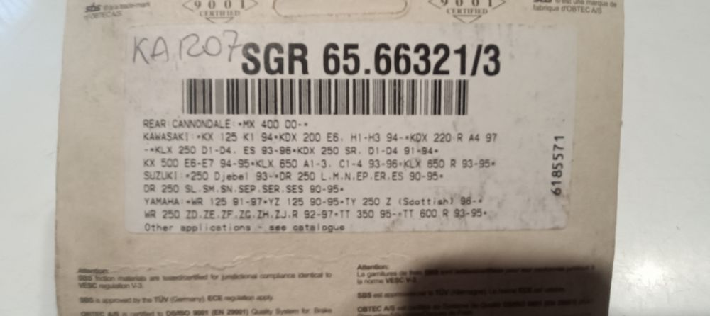 pasticche freno post. kawasaki kx &ndash; klx / suzuki dr / yamaha wr &ndash; tt - vedere applicazioni -