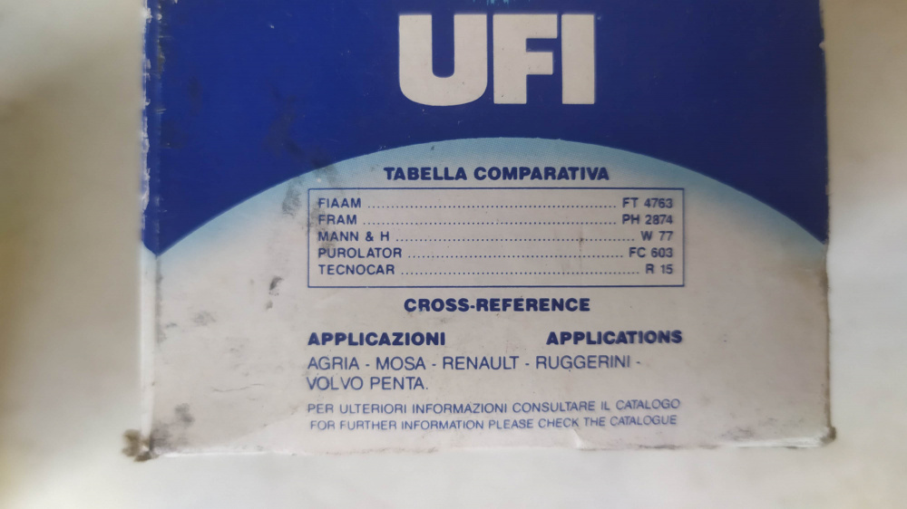 filtro olio ducati 1000 ´83-´85 - ducati 900 ´79 - laverda 650 ´96 - laverda 750 ´98