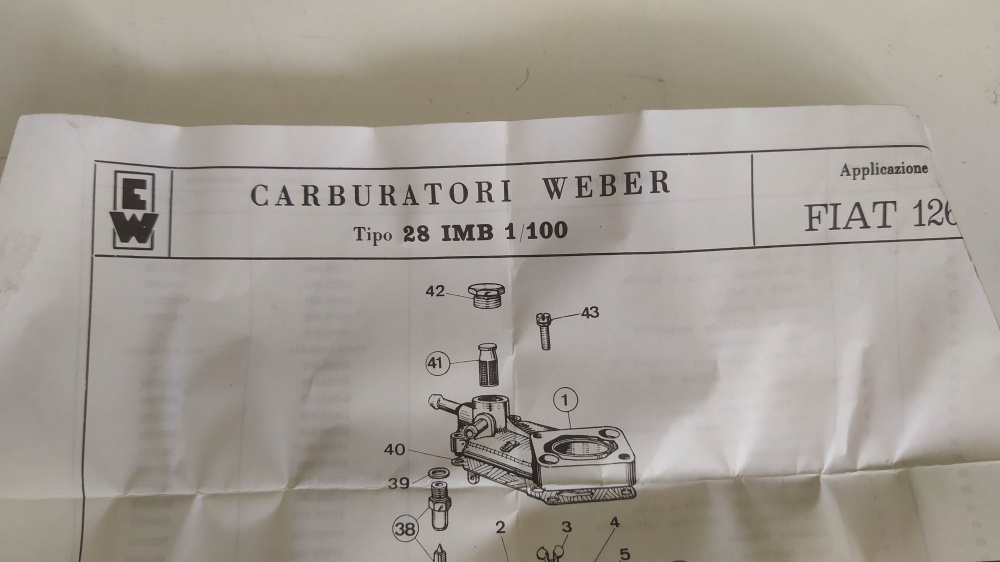 kit ricambio carburatori weber tipo 28 imb 1 100 - non ho la certezza sia completo -