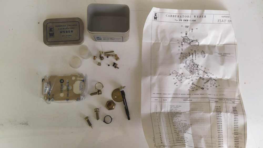 kit ricambio carburatori weber tipo 28 imb 1 100 - non ho la certezza sia completo -